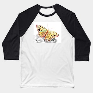 Yellow Butterfly Baseball T-Shirt